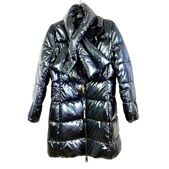 Juicy Couture Jackets & Blazers - Juicy Couture Black Label Glossy Black Puffer Jacket Coat XS NEW/DEFECT $328